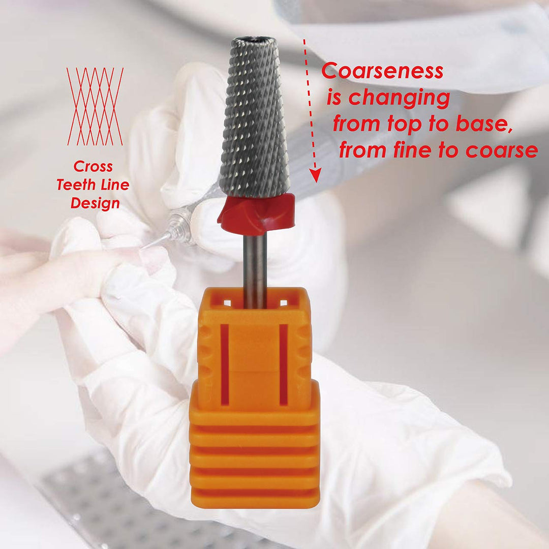 5 in 1 Multi-Function Tapered Shape Nail Drill 7.0mm Cross Cut