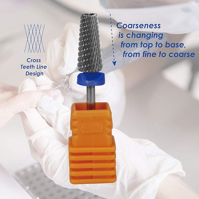 5 in 1 Multi-Function Tapered Shape Nail Drill 7.0mm Cross Cut