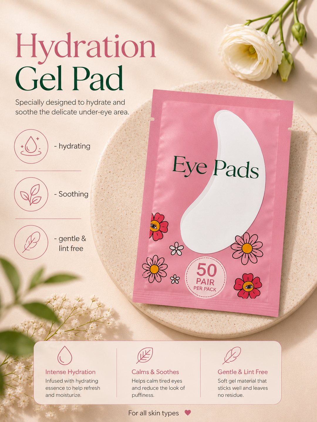 Ultra White Hydro Gel Pads ( 50 pairs per pack )